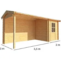 Warentuin Collection Blokhut, tuinhuisje met overkapping Fenna-Jolien 550 cm bij 200 cm diep zadeldak 5
