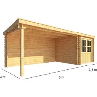 Warentuin Collection Blokhut, tuinhuisje met overkapping Els-Benthe 550 cm bij 300 cm diep lessenaarsdak 5