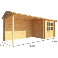 Warentuin Collection Blokhut, tuinhuisje met overkapping Fenna-Janna 600 cm bij 200 cm diep zadeldak 7