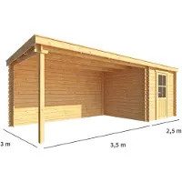 Warentuin Collection Blokhut, tuinhuisje met overkapping Els-Suze 600 cm bij 300 cm diep lessenaarsdak 7