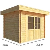 Warentuin Collection Blokhut, tuinhuisje Lisa-Faya 350 cm bij 300 cm diep plat dak