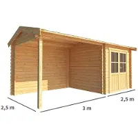 Warentuin Collection Blokhut, tuinhuisje met overkapping Fenna-Soof 550 cm bij 250 cm diep zadeldak 2