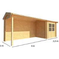 Warentuin Collection Blokhut, tuinhuisje met overkapping Fenna-Pippa 650 cm bij 200 cm diep zadeldak 6