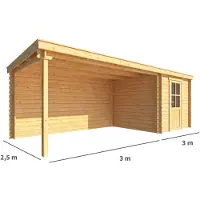 Warentuin Collection Blokhut, tuinhuisje met overkapping Els-Jasmijn 600 cm bij 250 cm diep lessenaarsdak 7