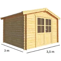 Warentuin Collection Blokhut, tuinhuisje Fenna-Annabel 350 cm bij 300 cm diep zadeldak