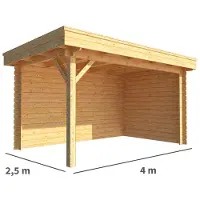Warentuin Collection Overkapping Lisa-Zara 400 cm bij 250 cm diep plat dak