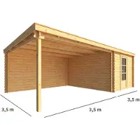 Warentuin Collection Blokhut, tuinhuisje met overkapping Els-Romy 700 cm bij 350 cm diep lessenaarsdak 7