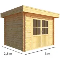 Warentuin Collection Blokhut, tuinhuisje Lisa-Lisanne 300 cm bij 250 cm diep plat dak