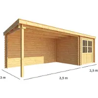 Warentuin Collection Blokhut, tuinhuisje met overkapping Els-Evy 500 cm bij 300 cm diep lessenaarsdak 3