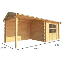 Warentuin Collection Blokhut, tuinhuisje met overkapping Fenna-Aylin 600 cm bij 250 cm diep zadeldak 6