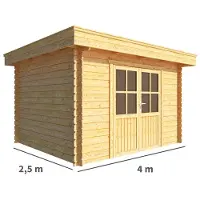 Warentuin Collection Blokhut, tuinhuisje Lisa-Yinthe 400 cm bij 250 cm diep plat dak II
