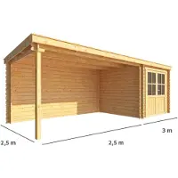 Warentuin Collection Blokhut, tuinhuisje met overkapping Els-Naomi 550 cm bij 250 cm diep lessenaarsdak 5