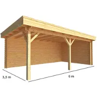 Warentuin Collection Overkapping Lisa-Evie 600 cm bij 350 cm diep plat dak