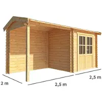Warentuin Collection Blokhut, tuinhuisje met overkapping Fenna-Selina 500 cm bij 200 cm diep zadeldak 9
