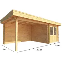 Warentuin Collection Blokhut, tuinhuisje met overkapping Lisa-Maja 600 cm bij 300 cm diep plat dak 7