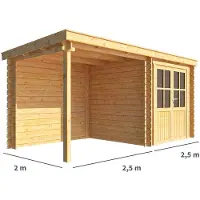 Warentuin Collection Blokhut, tuinhuisje met overkapping Els-Lisa 500 cm bij 200 cm diep lessenaarsdak 5