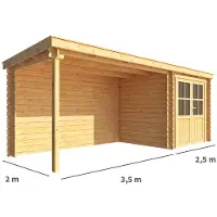 Warentuin Collection Blokhut, tuinhuisje met overkapping Els-Sarah 600 cm bij 200 cm diep lessenaarsdak 6