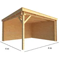 Warentuin Collection Overkapping Els-Emilia 400 cm bij 400 cm diep lessenaarsdak