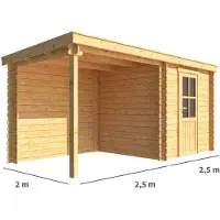 Warentuin Collection Blokhut, tuinhuisje met overkapping Els-Lotte 500 cm bij 200 cm diep lessenaarsdak 4