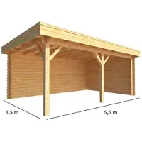 Warentuin Collection Overkapping Lisa-Carmen 550 cm bij 350 cm diep plat dak