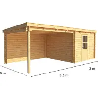 Warentuin Collection Blokhut, tuinhuisje met overkapping Els-Rosa 650 cm bij 300 cm diep lessenaarsdak 4