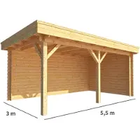 Warentuin Collection Overkapping Lisa-Bibi 550 cm bij 300 cm diep plat dak