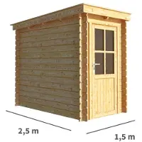 Warentuin Collection Blokhut, tuinhuisje Els-Feline 150 cm bij 250 cm diep lessenaarsdak