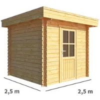 Warentuin Collection Blokhut, tuinhuisje Lisa-Azra 250 cm bij 250 cm diep plat dak
