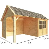 Warentuin Collection Blokhut, tuinhuisje met overkapping Michelle-Vieve 550 cm bij 250 cm diep kapschuurdak 7