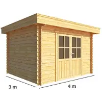 Warentuin Collection Blokhut, tuinhuisje Lisa-Jenna 400 cm bij 300 cm diep plat dak