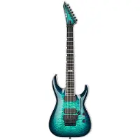 ESP E-II Horizon FR-7 Black Turquoise Burst met koffer