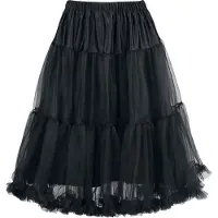 Hell Bunny - Rockabilly Midirok - Penelope Petticoat - XS-S tot XL-XXL - voor Vrouwen - zwart - Maat XL-XXL
