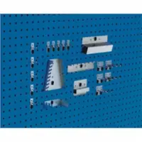 Bott Assortiment geperforeerde bodemplaat toebehoren Perfo, 20 stuks, 10 haken/5 gereedschapsklemmen met Ø 13 mm/5 gereedschapshouders, gegalvaniseerd metaal, zilver