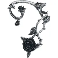 Alchemy Gothic Black Rose Ear Wrap Oorsteker, per stuk zilverkleurig