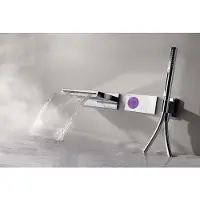 Tres electronische digitale bad inbouwthermostaat met handdouche en baduitloop chroom 09286556