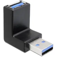 DeLOCK USB-A (m) - USB-A (v) haakse adapter - haaks naar beneden - USB3.0 / zwart