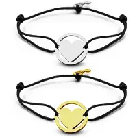 Key Moments 8KM-C00001 Duo armband met stalen hart en sleutel one-size zilverkleurig / goudkleurig