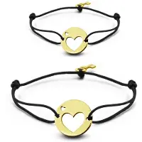 Key Moments 8KM-C00010 Duo armband met open hart en sleutel one-size goudkleurig
