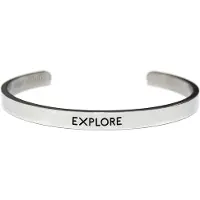 Key Moments 8KM-BM0004 Bangle met tekst explore one-size zilverkleurig