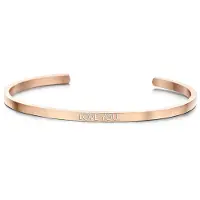 Key Moments 8KM-BG0011 Bangle met tekst Love you, zirkonia, one-size rosékleurig