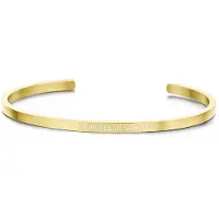 Key Moments 8KM-B00453 Stalen open bangle met tekst you make me so happy zirkonia one-size goudkleurig