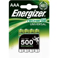 Energizer 4 X Oplaadbare Universele AAA 500mAh Batterijen