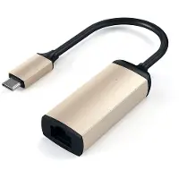 Satechi USB-C naar Ethernet Adapter Goud USB-C naar Ethernet RJ45, Netwerkadapter, Goud