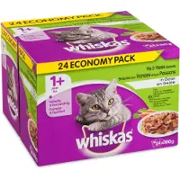 Whiskas Multipack Adult Vlees - Vis in Gelei 24 x 100 gr