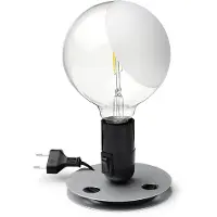 Flos Tafellampe , Lampadina, Zwart, Woonkamer, Metaal, Designer