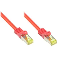 Varia Cat7, 15 meter, Cat7, S/FTP (S-STP), RJ-45 connector aan beide uiteinden, rood