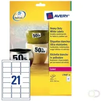 Avery Etiket L7060-20 63.5x38.1mm polyester wit 420 stuks