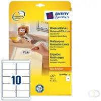 Avery Zweckform Etiket Avery L4744REV-25 96x50.8mm afneembaar wit 250 stuks