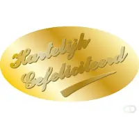 Haza Etiket hartelijk gefeliciteerd goud à 1000 stuks