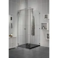 Aqualux Couture Zijwand 88x200 cm incl. stabilisatiestang chroom